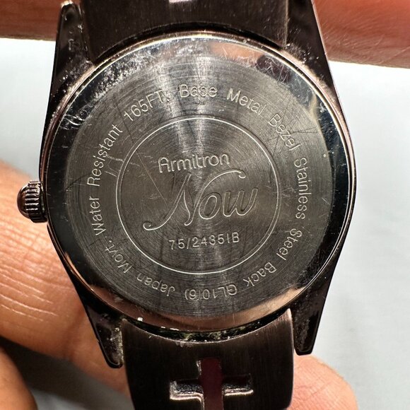 3/$30 Armitron Watch Women Metallic Brown Date Window Round Dial 8 Inch - Picture 7 of 16